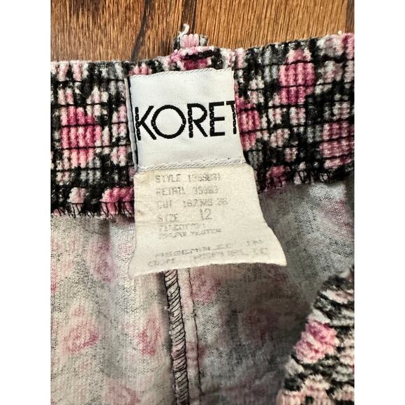 Vintage 80s Rose Corduroy Skirt CottageCore ShabbyChic Preppy Grunge Fall Winter - Picture 8 of 9